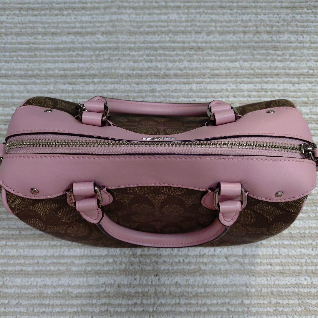 コーチ　COACH ミニボストンバッグ　ピンク　シグネチャー