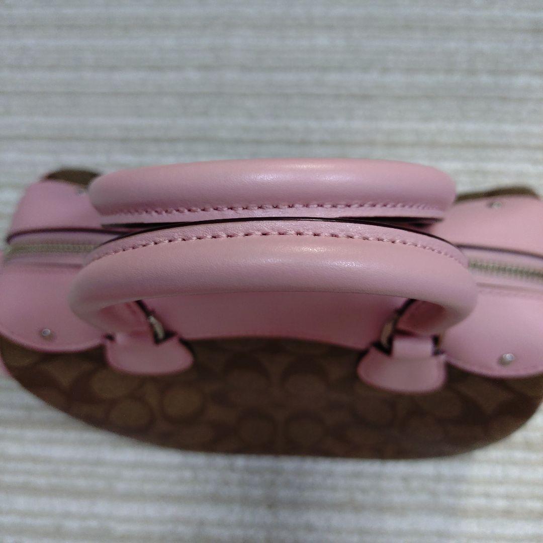 コーチ　COACH ミニボストンバッグ　ピンク　シグネチャー