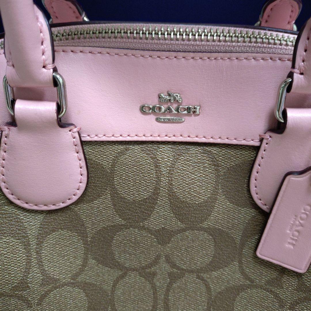 コーチ　COACH ミニボストンバッグ　ピンク　シグネチャー