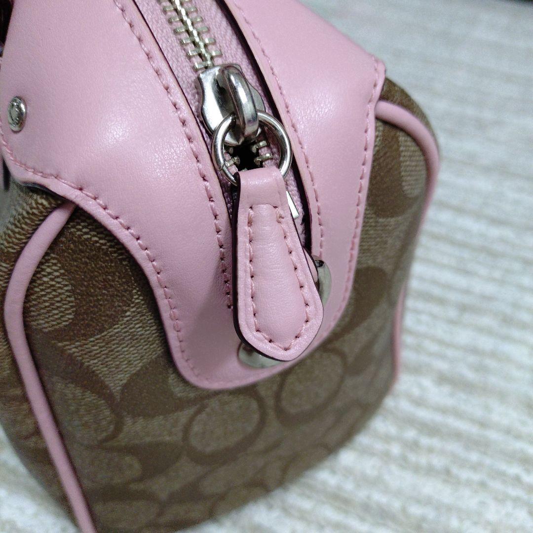 コーチ　COACH ミニボストンバッグ　ピンク　シグネチャー