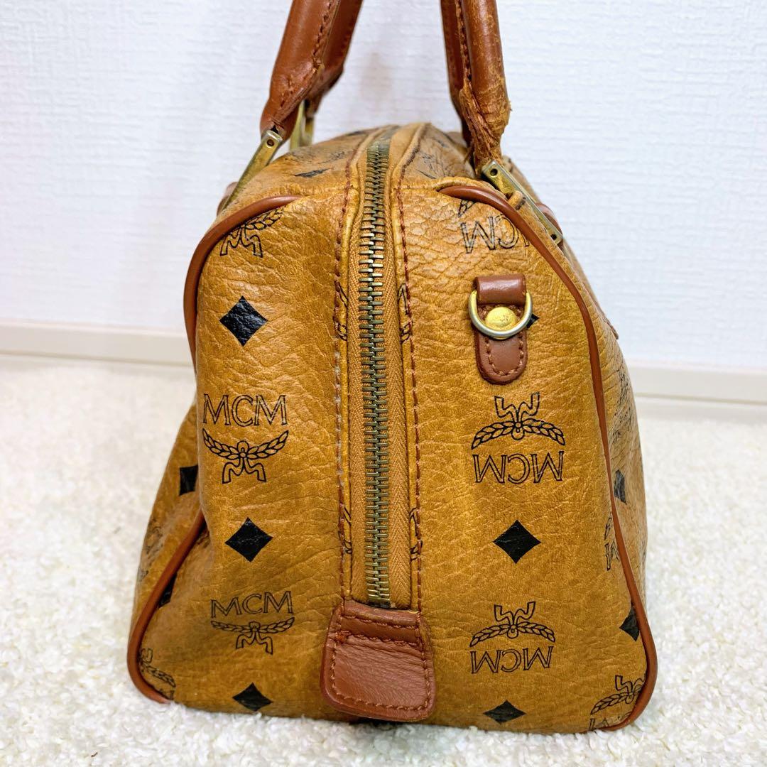 MCM ヴィセトス ミニボストン ハンドバッグ レザー ブラウン