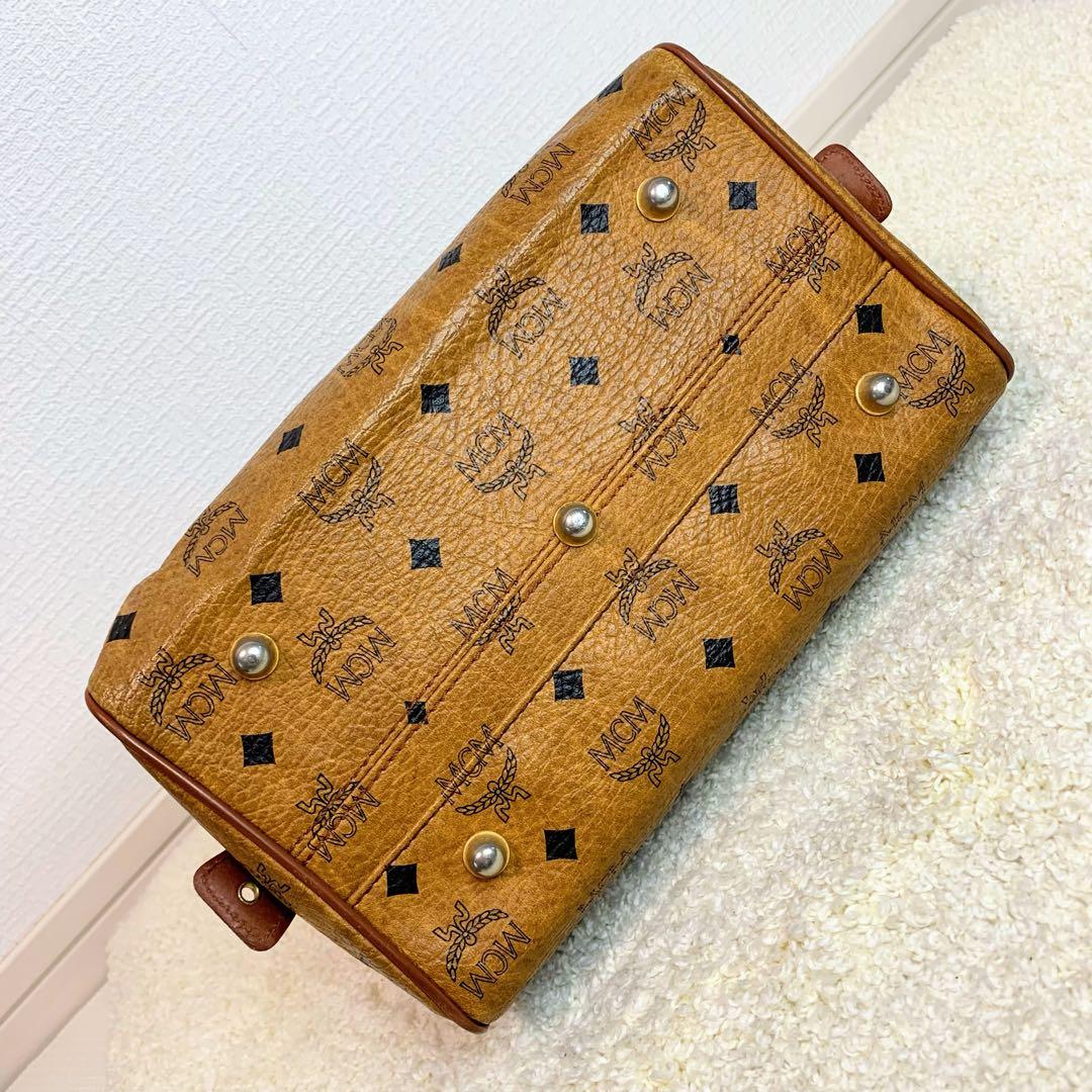 MCM ヴィセトス ミニボストン ハンドバッグ レザー ブラウン