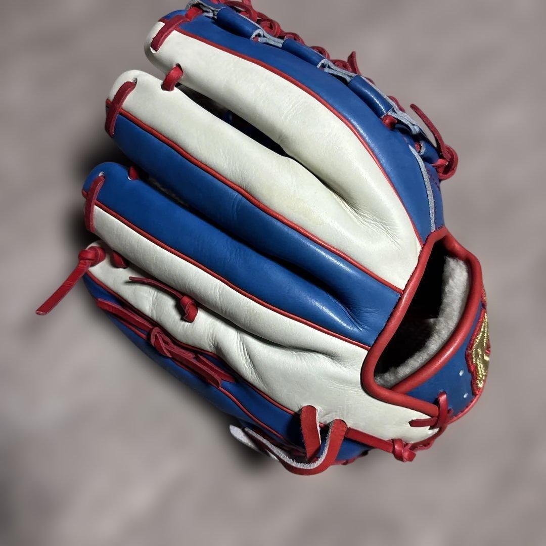 軟式野球オーダーグローブプロフェッショナル 野球グローブ 青白赤