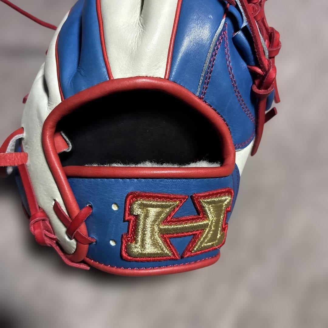 軟式野球オーダーグローブプロフェッショナル 野球グローブ 青白赤