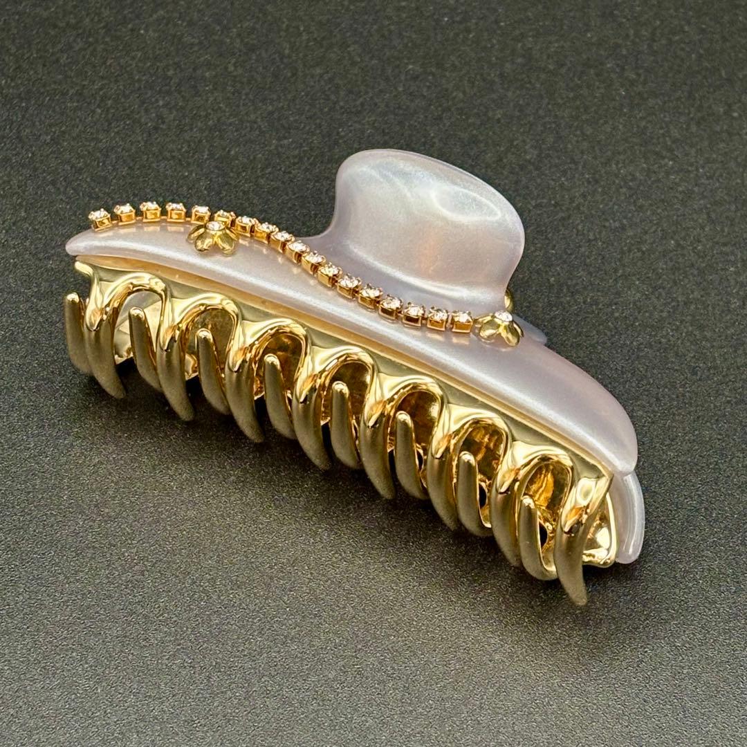 美品✨acca アッカ ヘアクリップ M バレッタ 髪留め ラインストーン