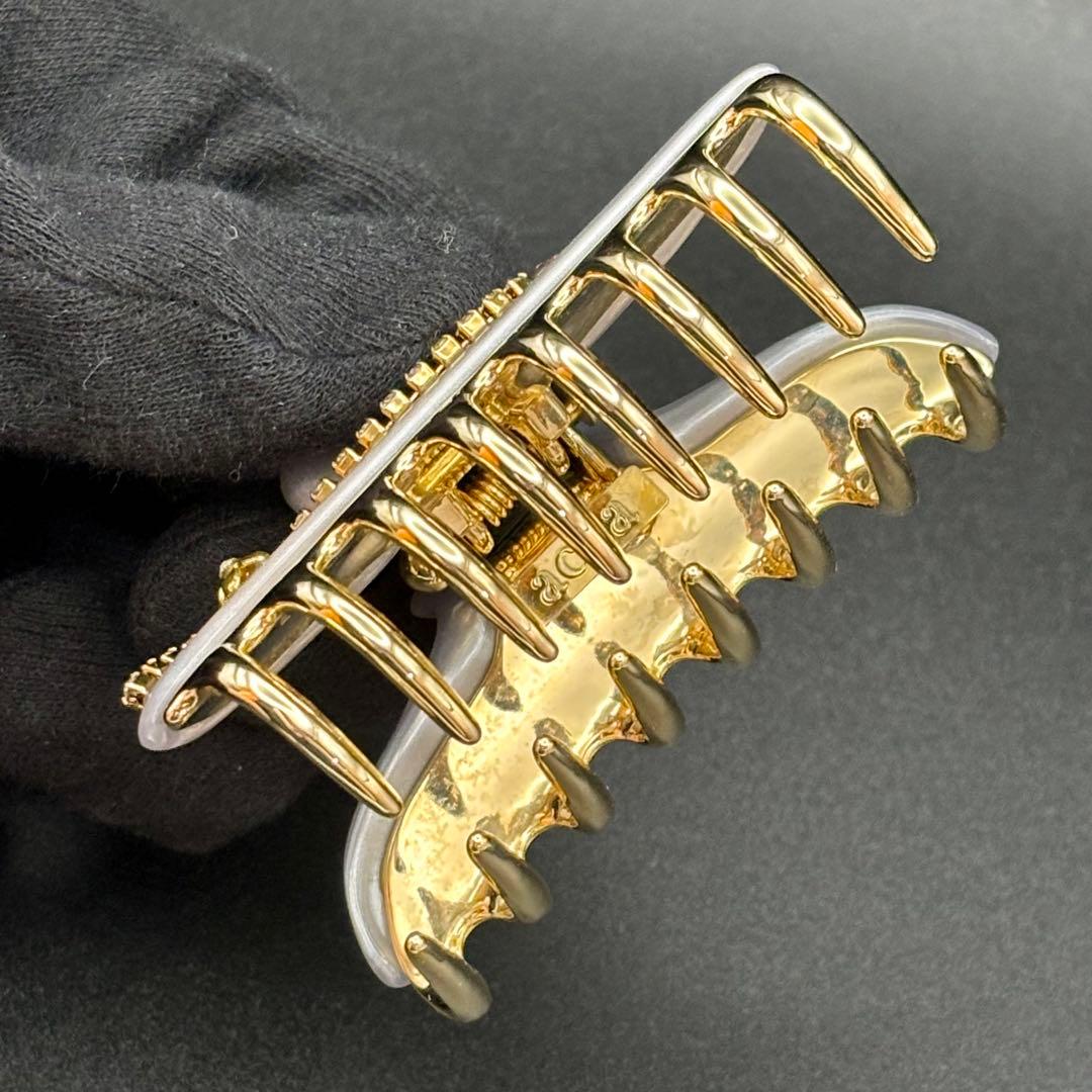 美品✨acca アッカ ヘアクリップ M バレッタ 髪留め ラインストーン