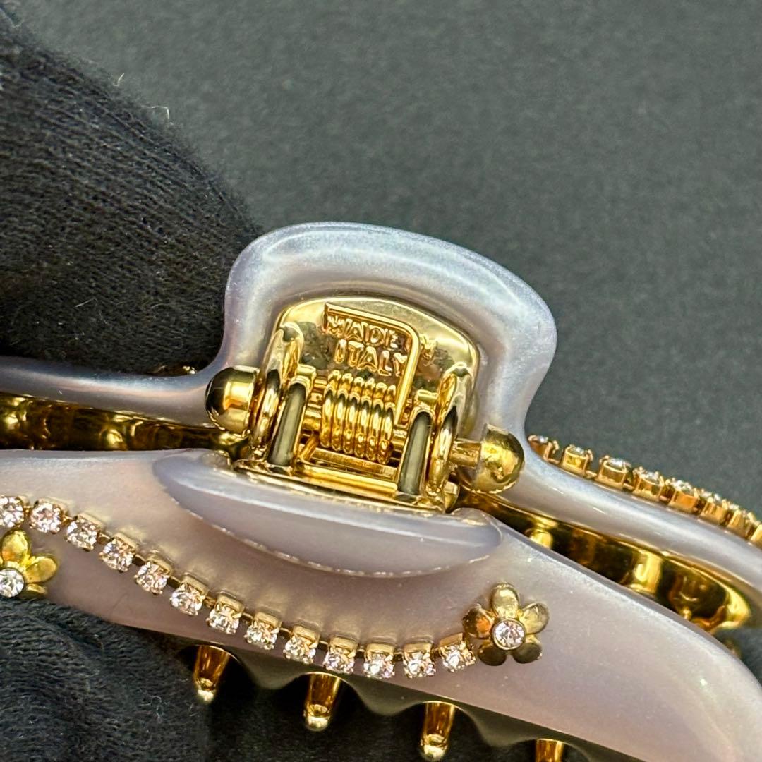 美品✨acca アッカ ヘアクリップ M バレッタ 髪留め ラインストーン