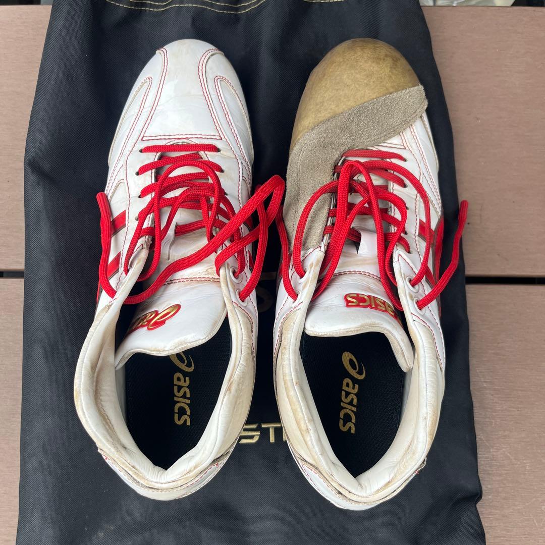 ASICS GOLDSTAGE スパイク ホワイト/レッド