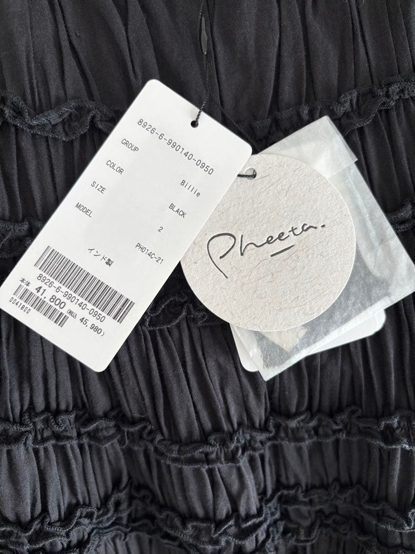 新品タグ付◎フィータ Pheeta billie ブラックワンピース サイズ2