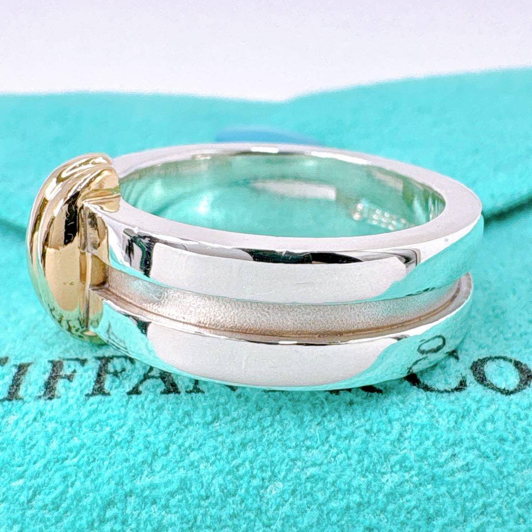 極美品 オールドティファニー グルーヴドウィズ コンビ 15号 シルバー k18