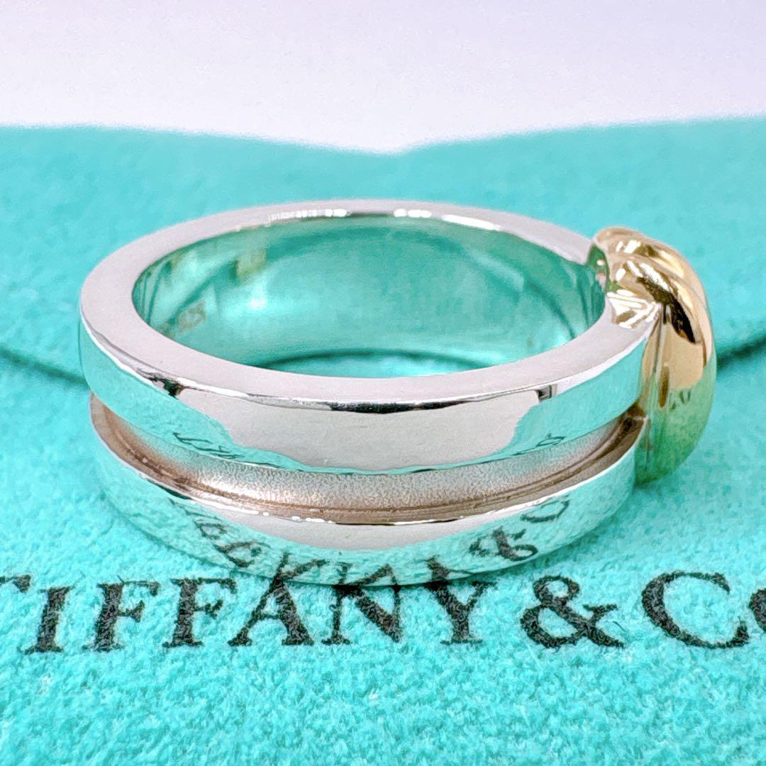 極美品 オールドティファニー グルーヴドウィズ コンビ 15号 シルバー k18