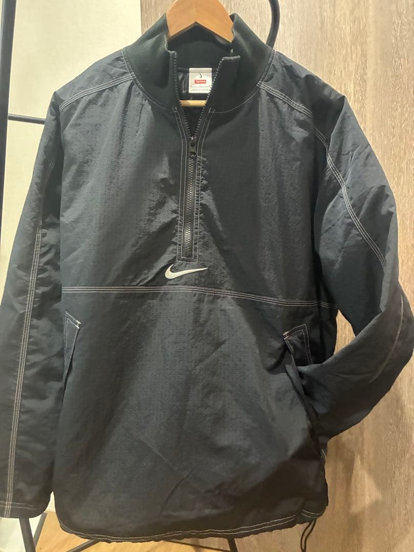 新品 Supreme × NIKE Ripstop Pullover ブラック