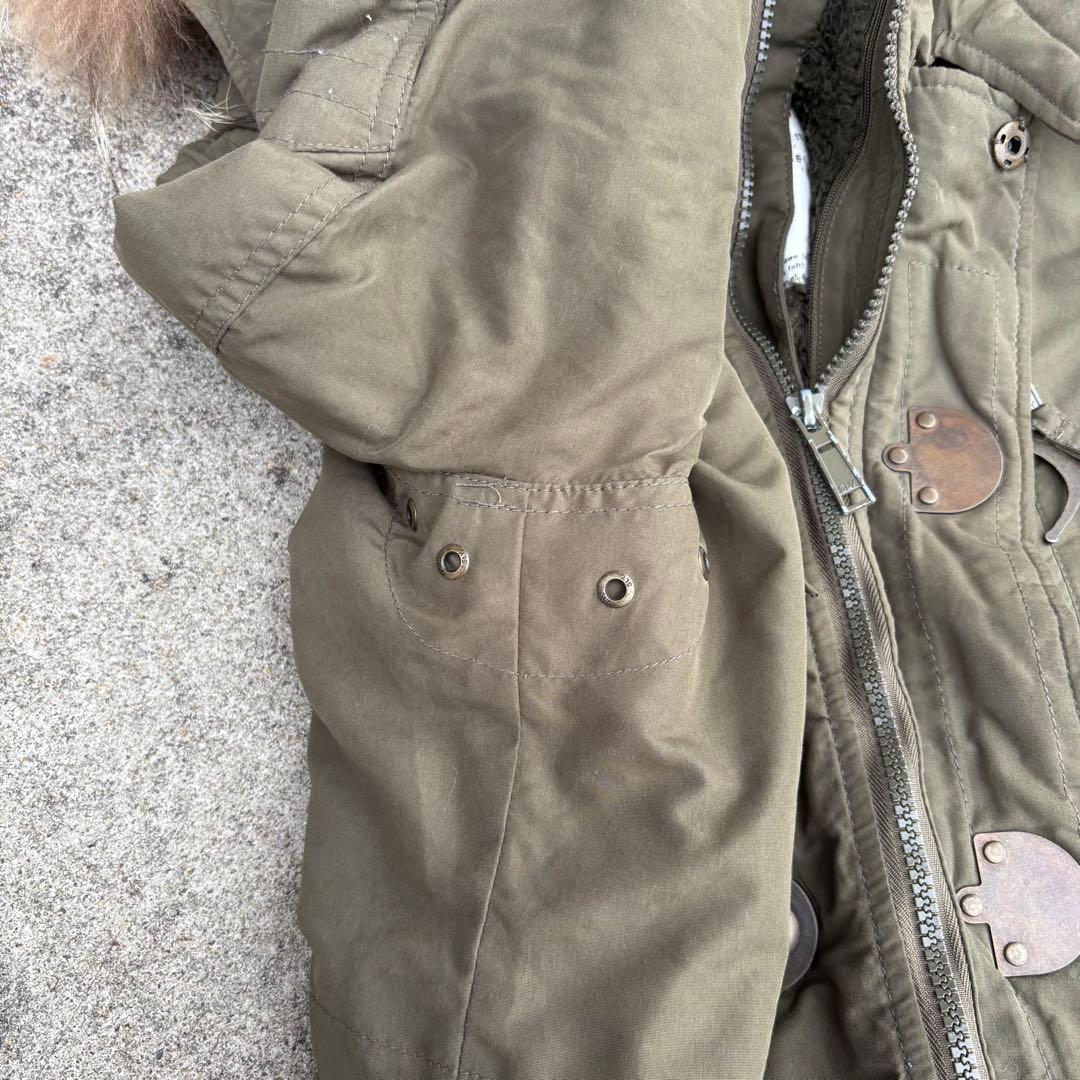 平成ギャル y2k グランジ ファー付 モッズコート ダークコア メタルギミック