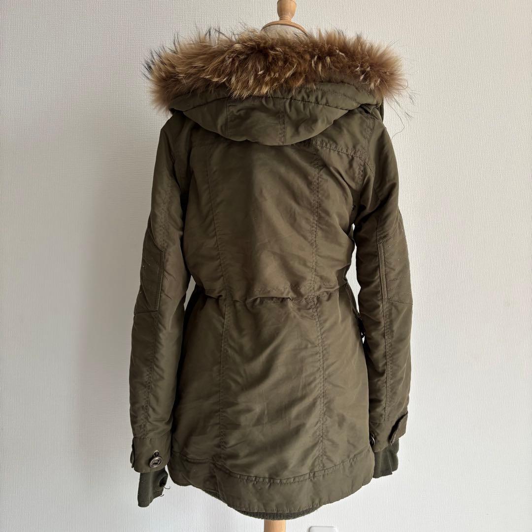 平成ギャル y2k グランジ ファー付 モッズコート ダークコア メタルギミック