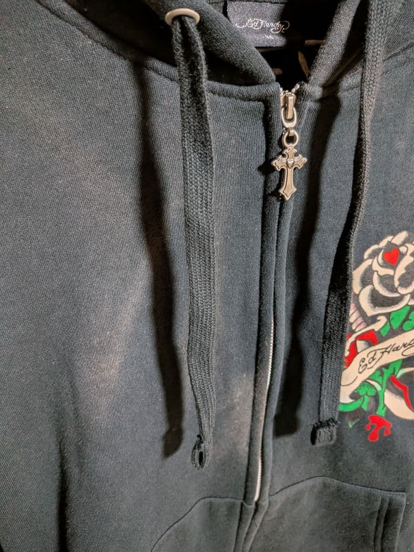中*様 EdHardyエドハーディー　ジップアップパーカーМ　Y2K
