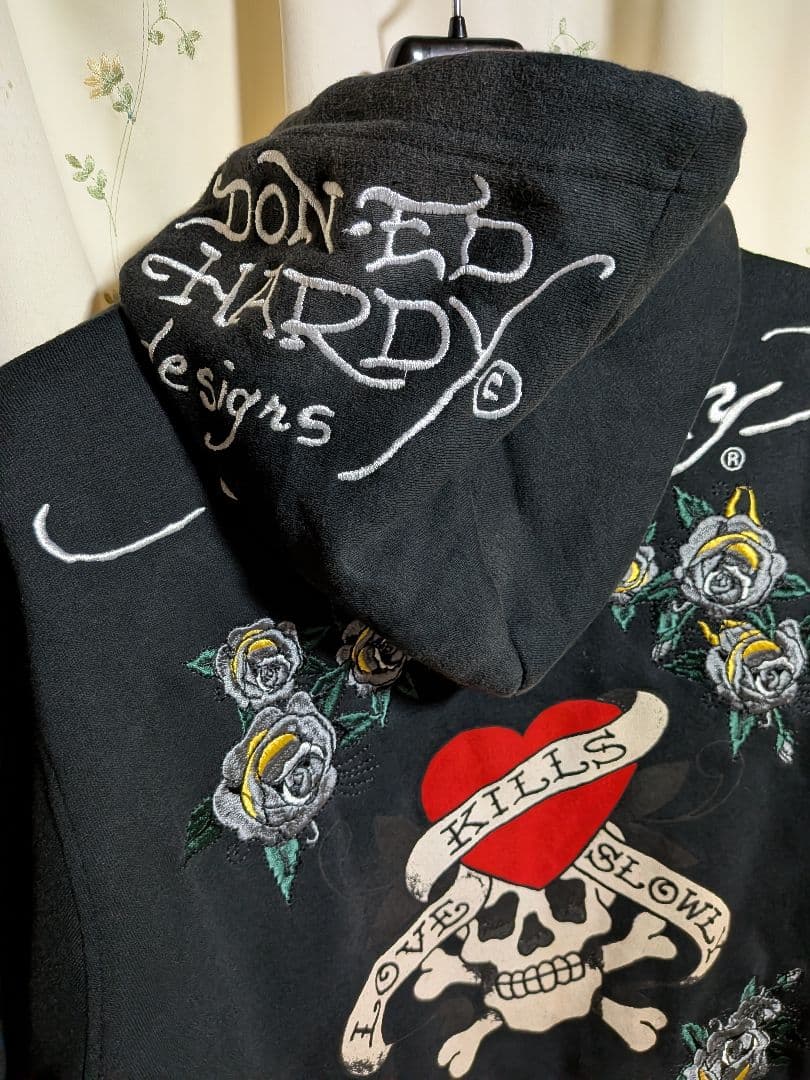 中*様 EdHardyエドハーディー　ジップアップパーカーМ　Y2K