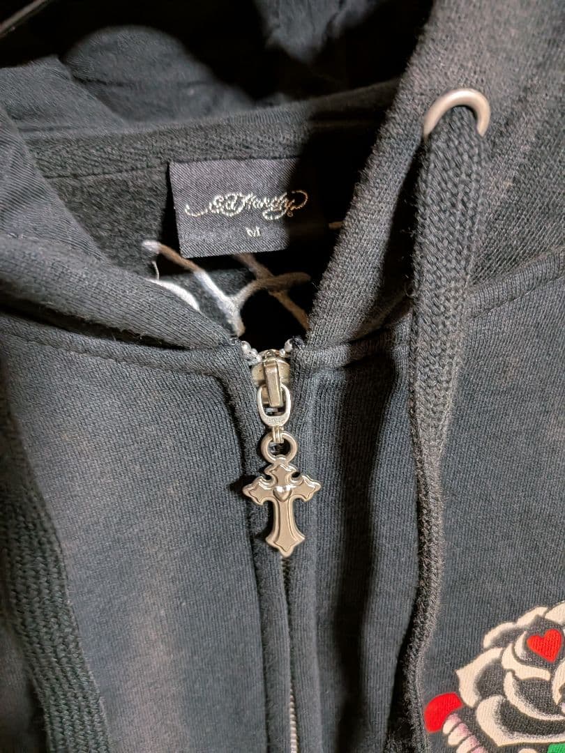 中*様 EdHardyエドハーディー　ジップアップパーカーМ　Y2K