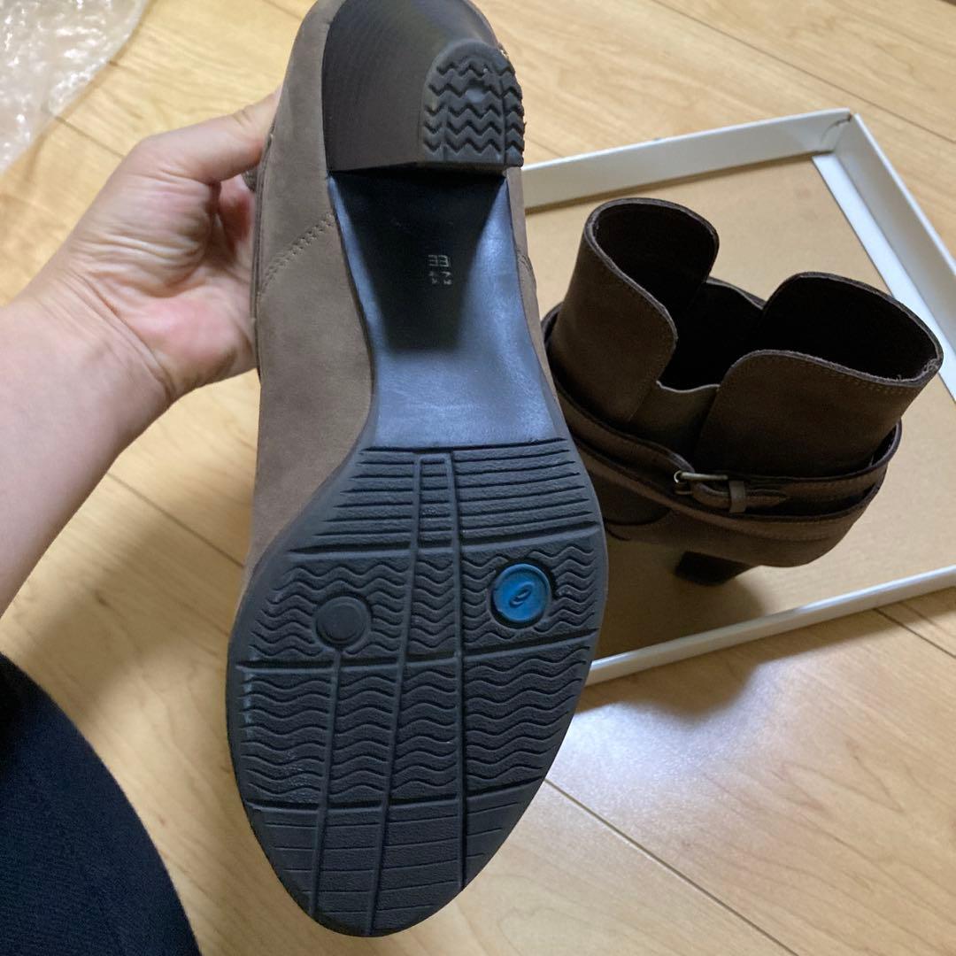 アシックス　グレー スエード ショートブーツ 24cm EE