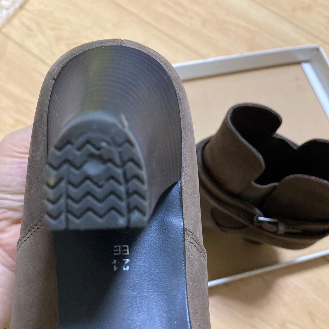 アシックス　グレー スエード ショートブーツ 24cm EE