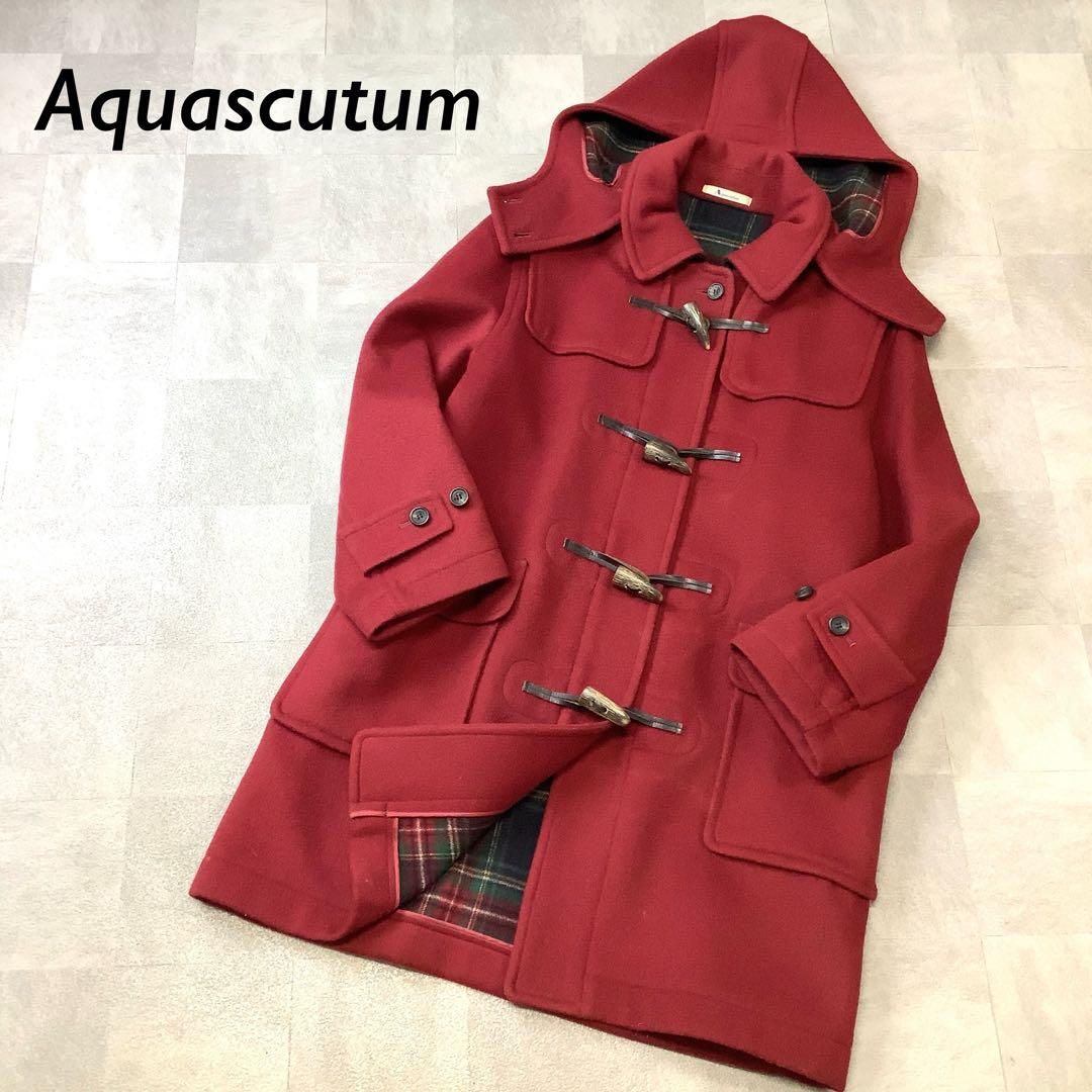 Aquascutum ウール ダッフル コート レッド
