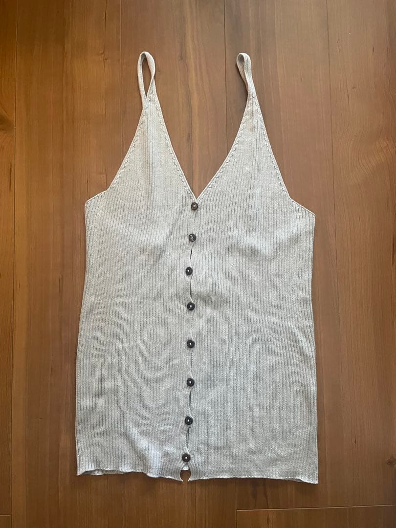 ベースレンジ baserange シルク キャミソール ビスチェ グレー S