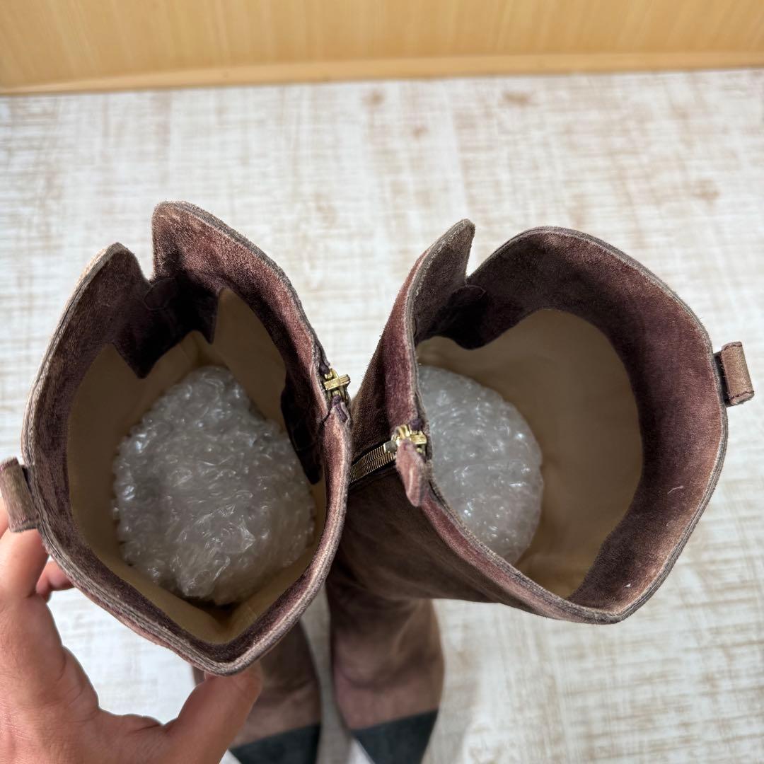 CHANEL シャネル スウェード　ロングブーツ ココマーク 39C