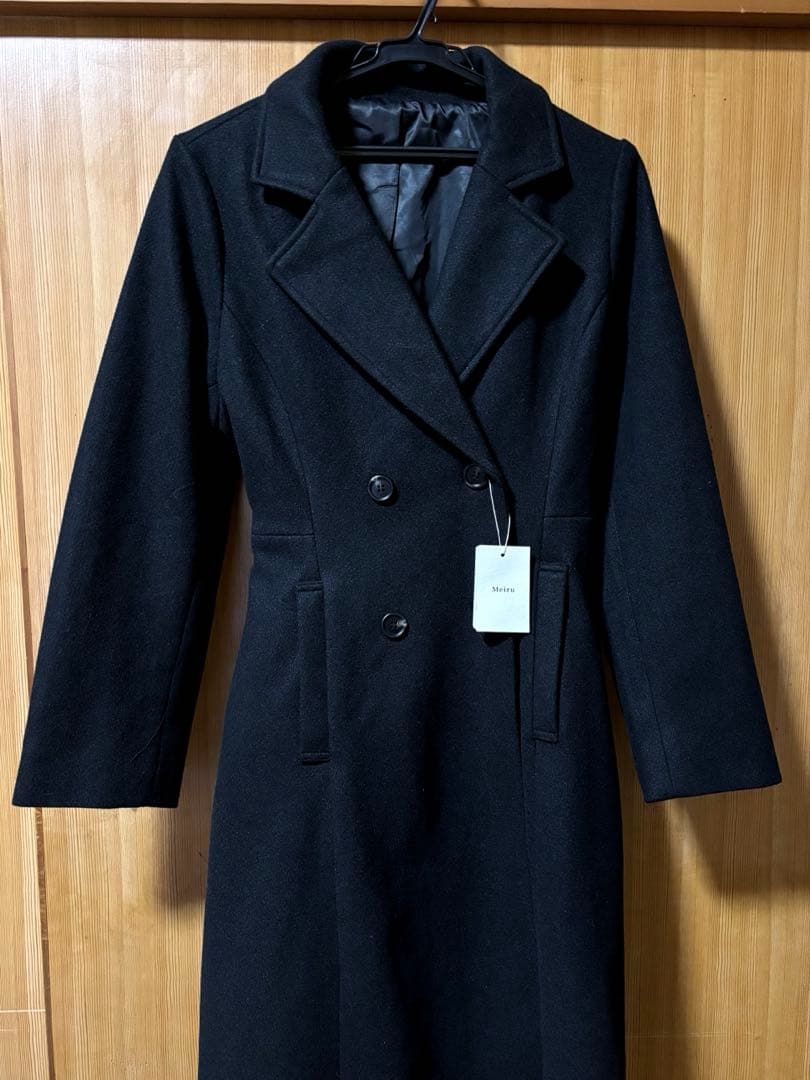 Meiru ダブルボタンフレアロングチェスターコート