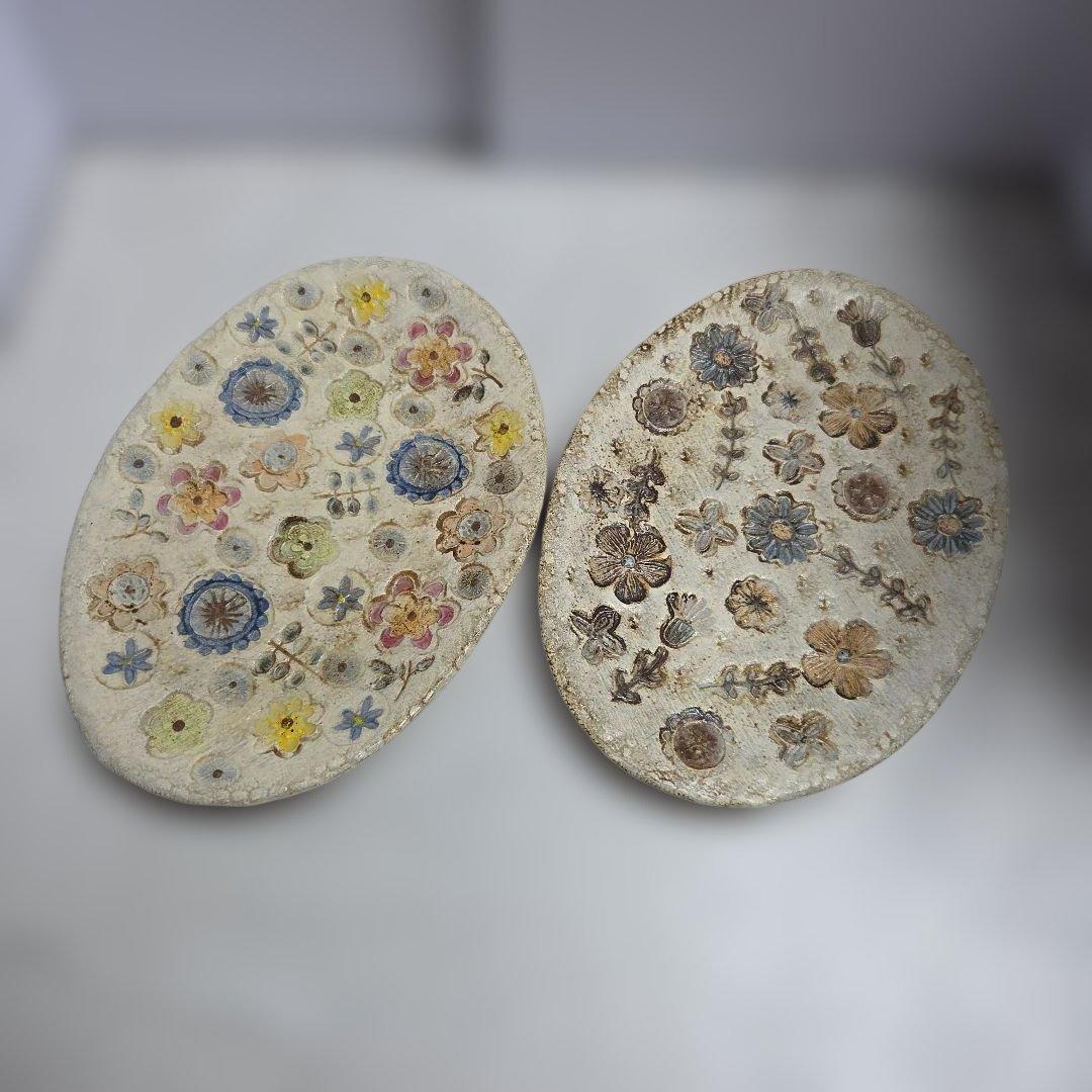 本田あつみ　ワイルドフラワープレート 2枚