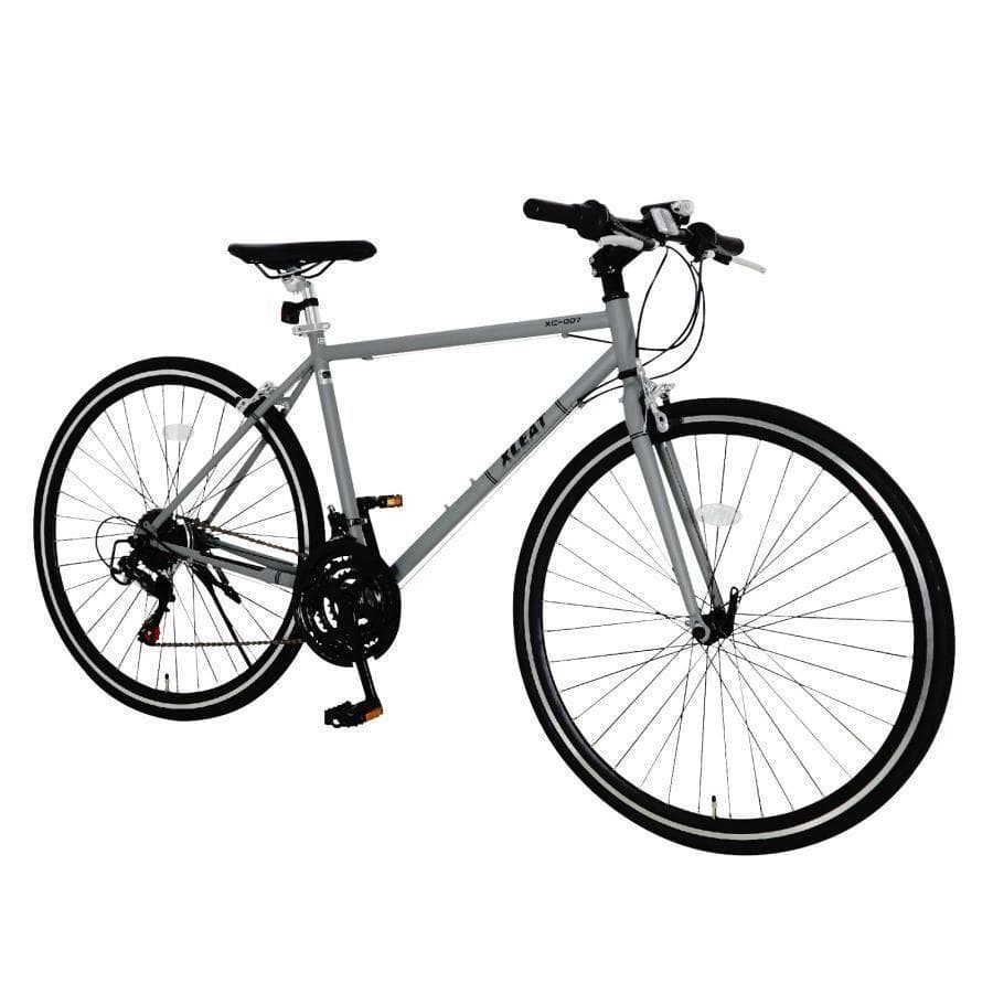 クロスバイク 700c 自転車 21段変速 シマノ製 軽量 グレー 2450