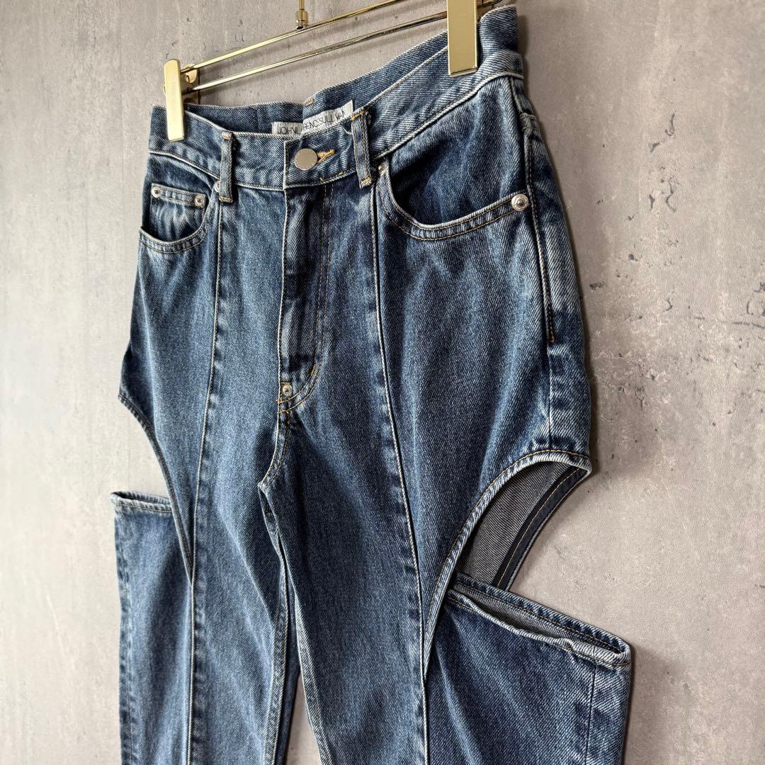 美品✨ジョンローレンスサリバン カットアウト デニムパンツ　ジーンズ　S