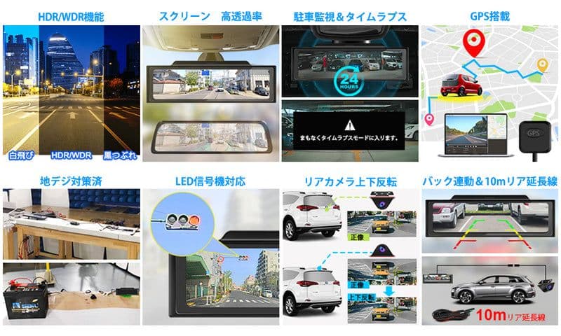 PORMIDO PCD60　デジタルインナーミラードライブレコーダー　前後録画