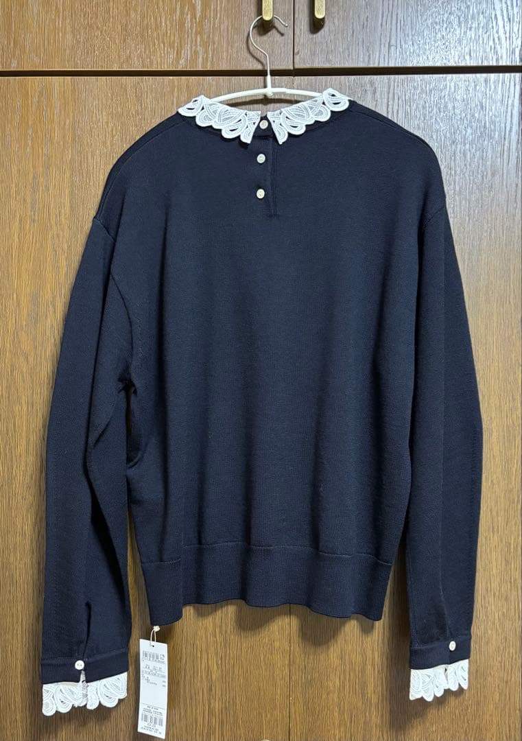 【未使用】23区 ニット 38 ネイビー ①
