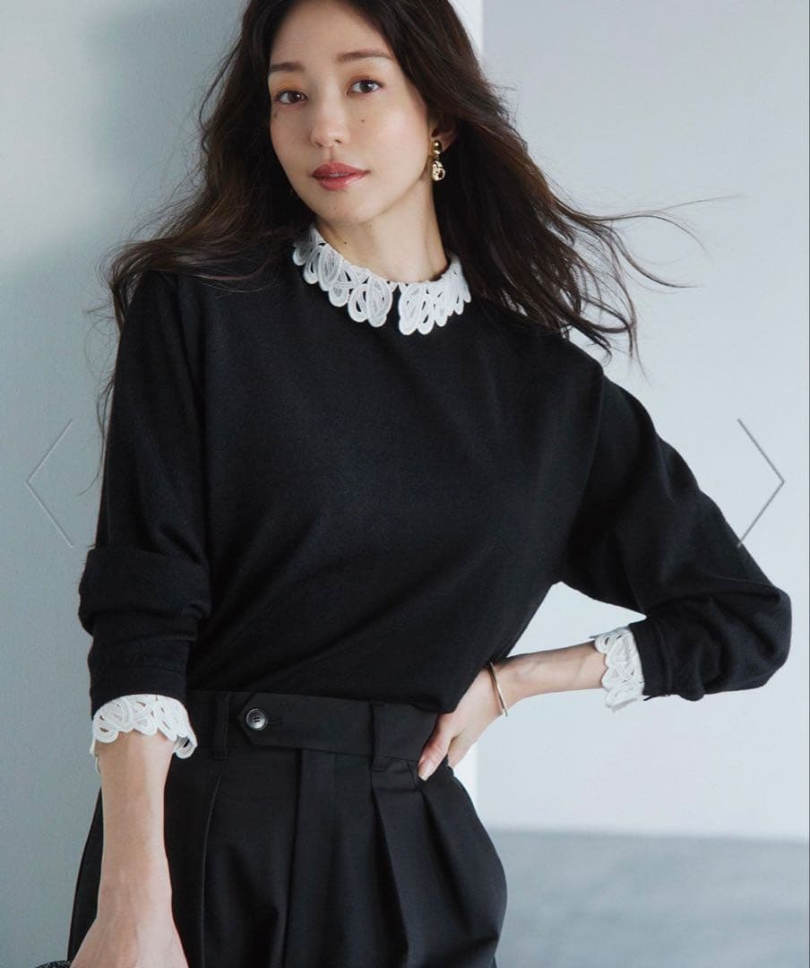 【未使用】23区 ニット 38 ネイビー ①