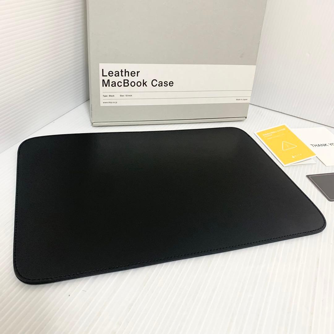 drip ドリップ レザー MacBook ケース ブラック BLACK