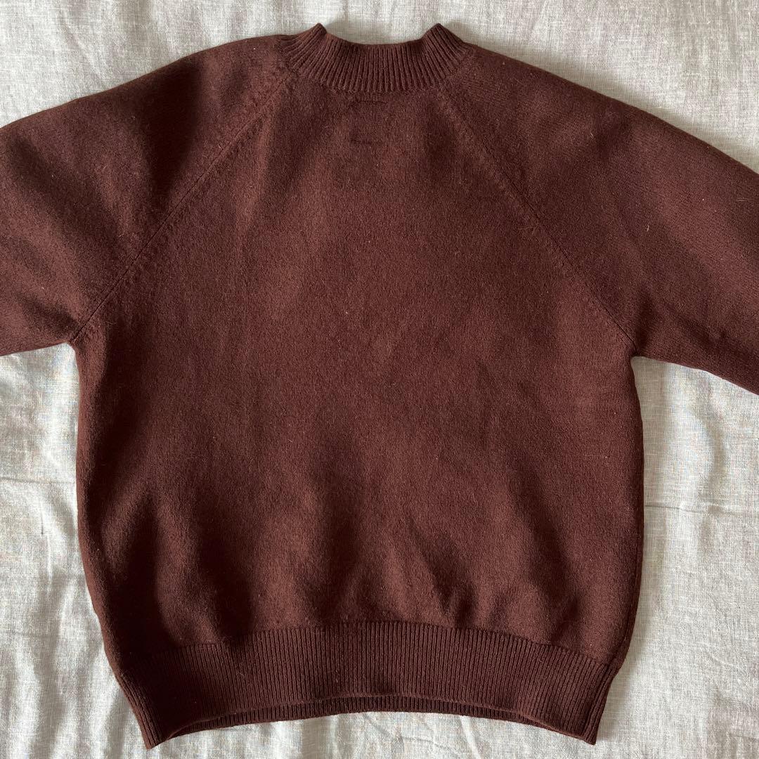 BATONER ウール ニット ラグランスリーブ ブラウン