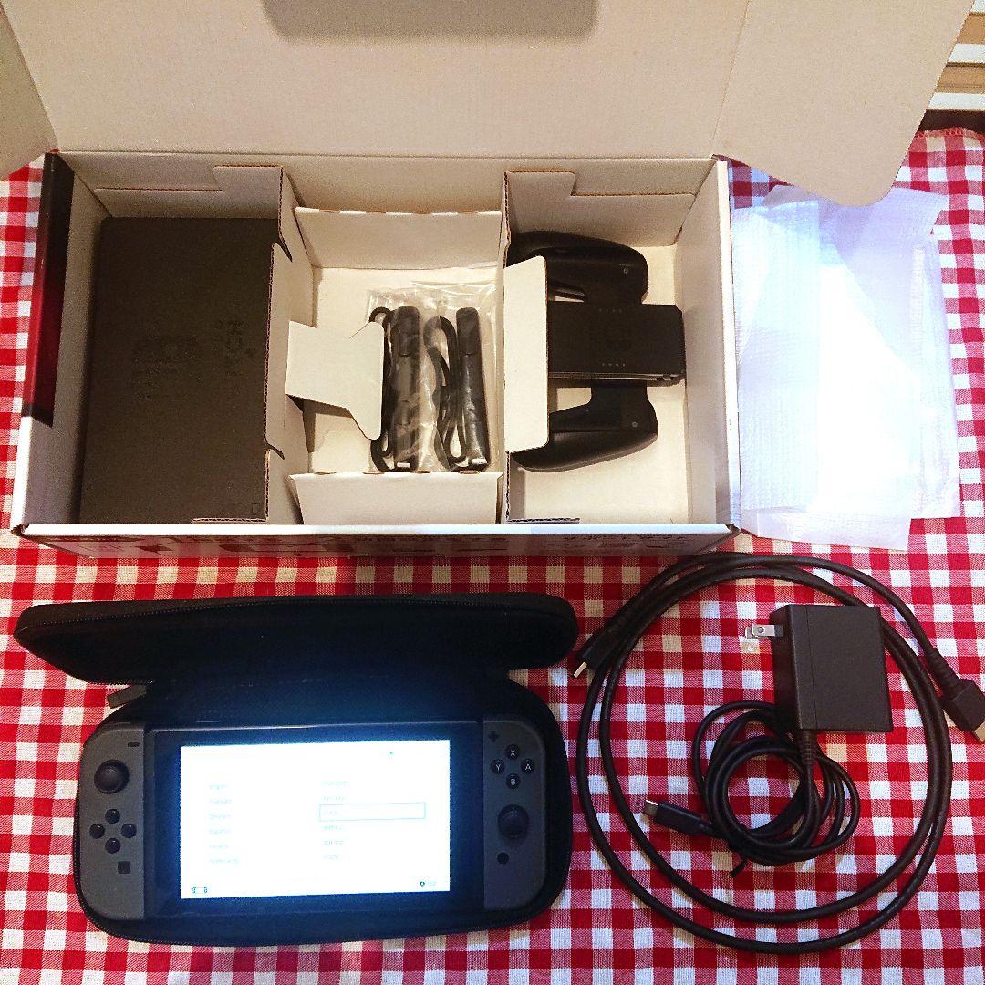 HAC-001 ポーチSDカード保護シート付きSwitch 本体 グレー 箱あり