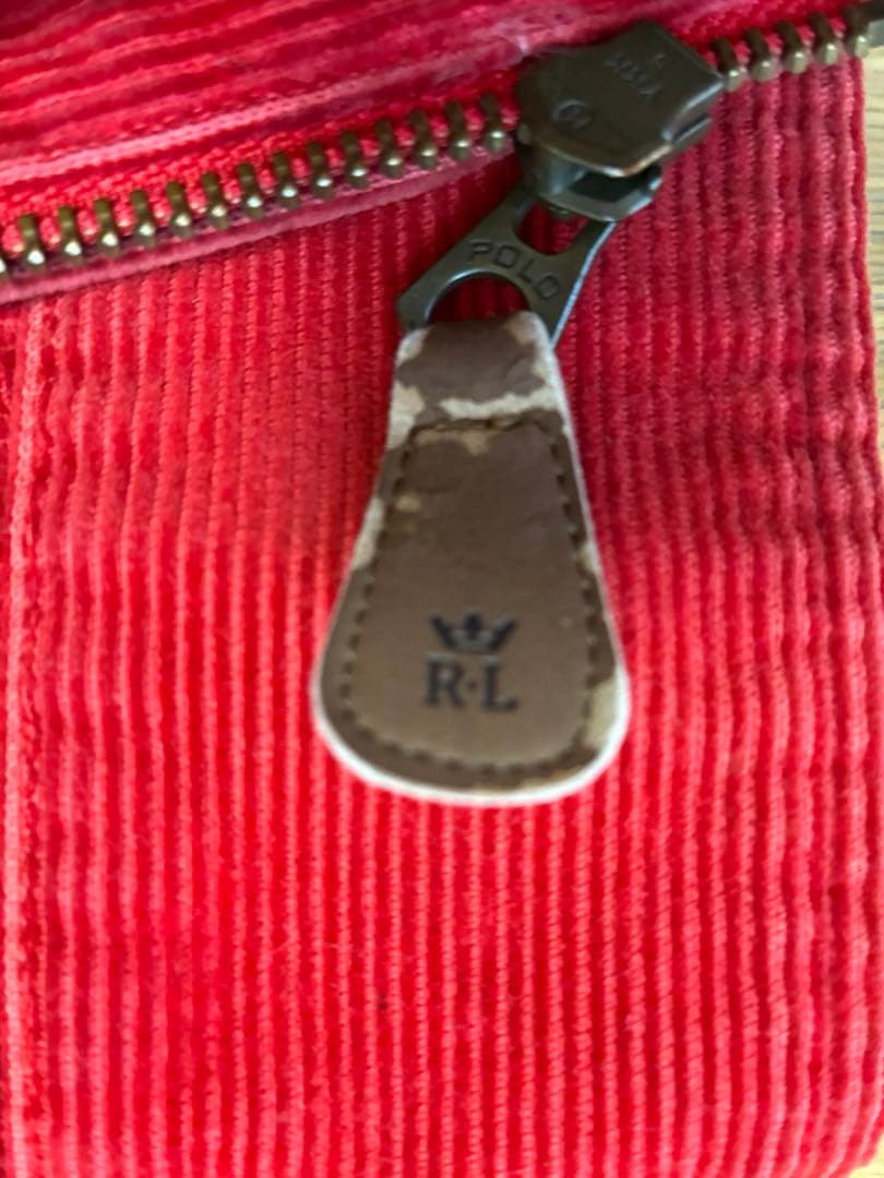レア　　ラルフローレン　レッド コーデュロイ ジップアップジャケット