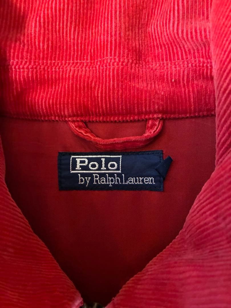 レア　　ラルフローレン　レッド コーデュロイ ジップアップジャケット