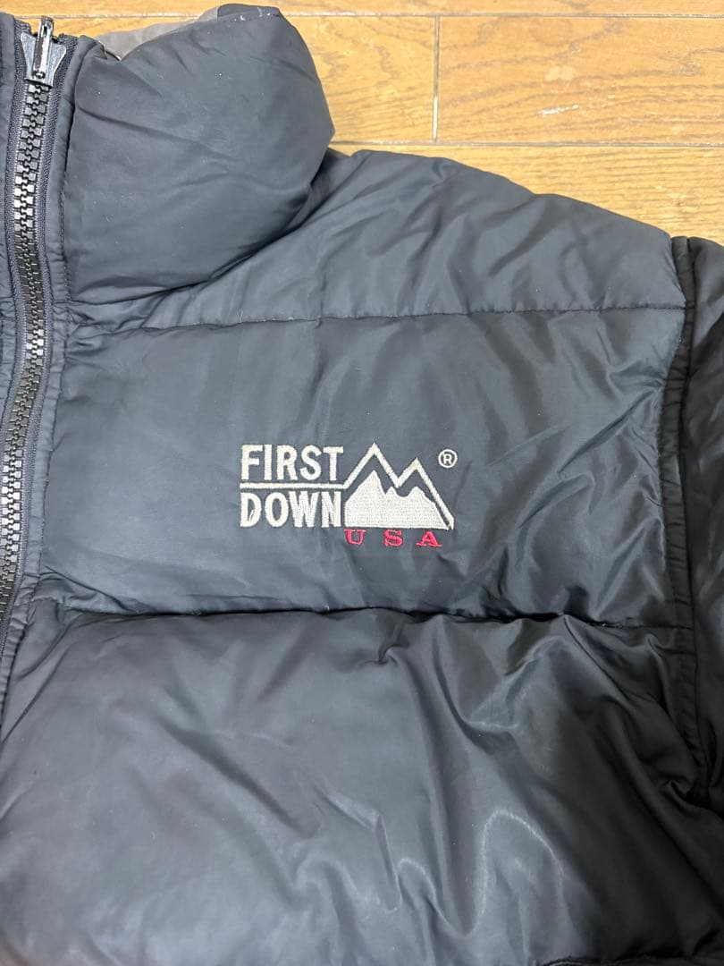 『 リバーシブル』FIRST DOWN ダウンジャケット Lグレー