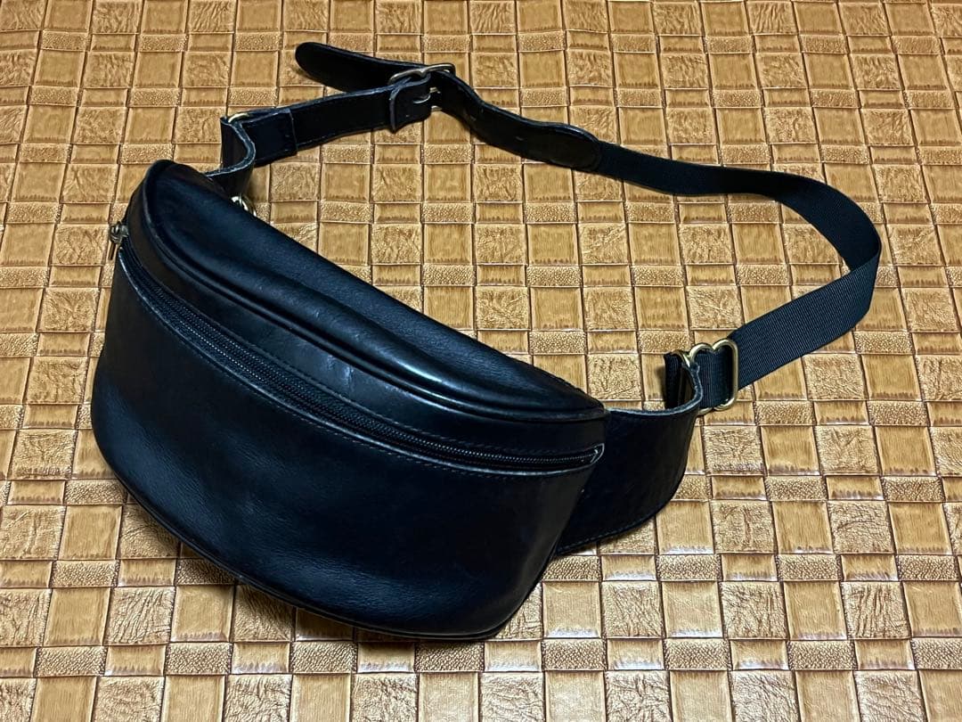 USA製　オールドコーチ　レザーウエストバッグ　/ブラック　本革　ヴィンテージ