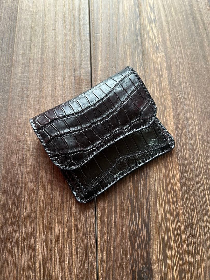 クロコダイル　ポロサス　ブラック　ケース　ハンドメイド