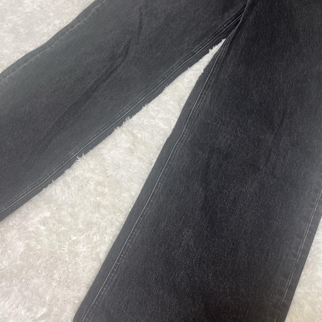 美品✨現行品 MOUSSY クロスウエストワイドストレート ブラック デニム 2