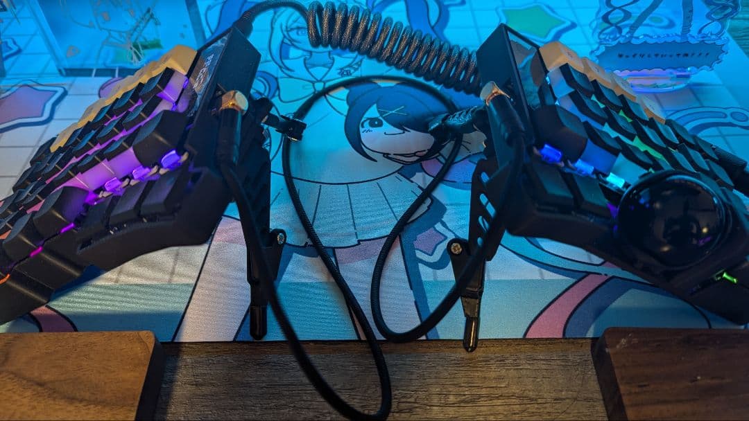 【Keyball61】テンティングスタンド&コイルケーブル付き フルセット