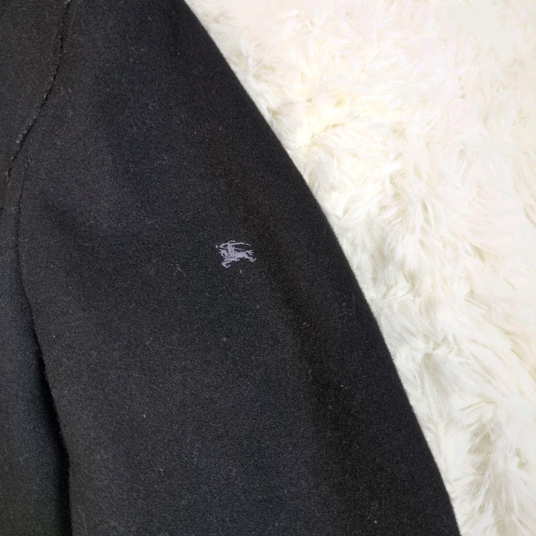 バーバリー　ブラックレーベル　ノバチェック　ダッフルコート　羊毛　ラムウール　黒