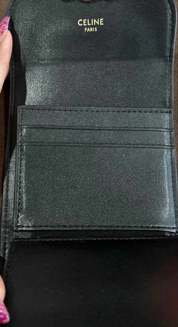 【ほぼ未使用】CELINE スモール フラップウォレット トリオンフ 黒