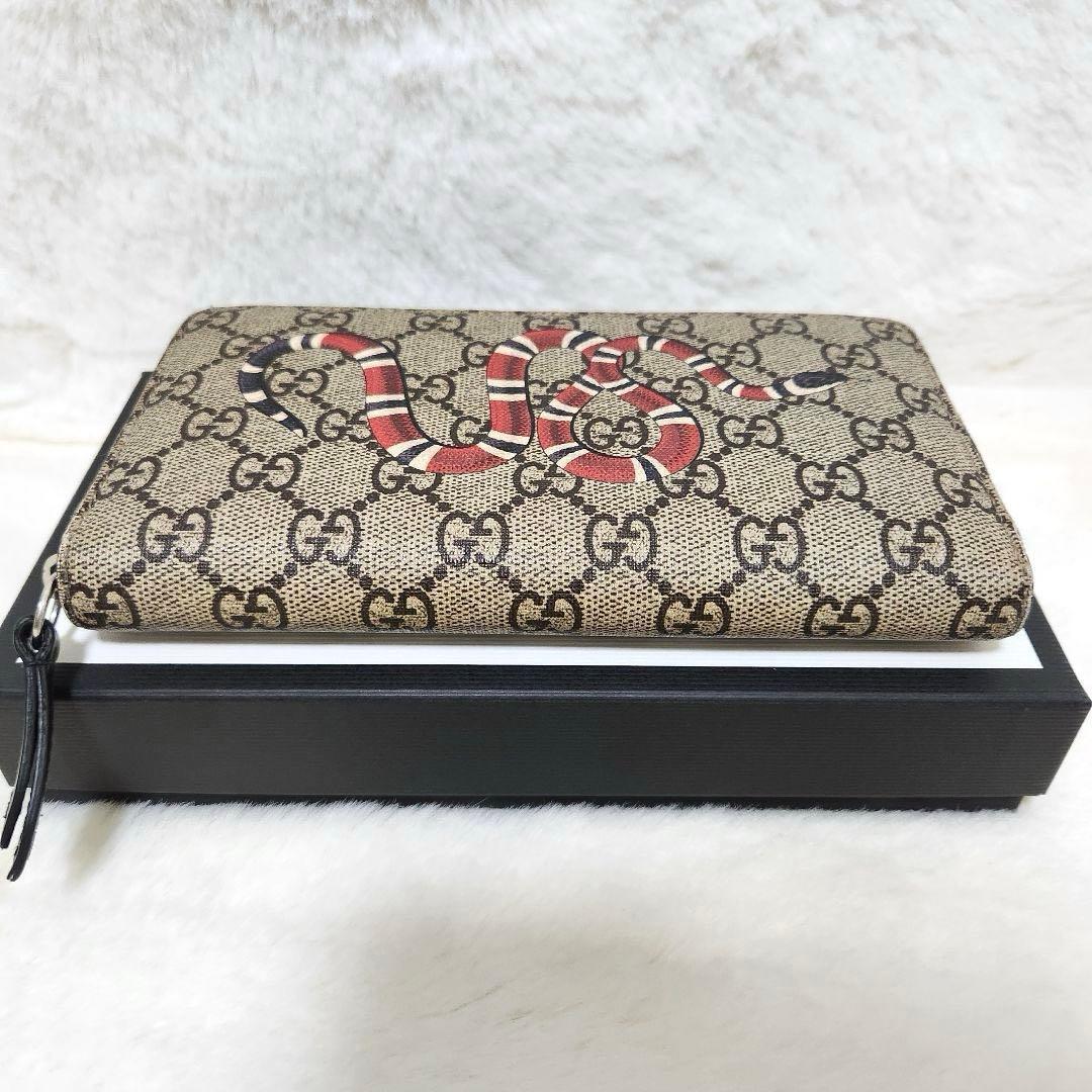 ✨極美品　付属品完備✨グッチ　長財布　ラウンドファスナー　スネーク　PVC