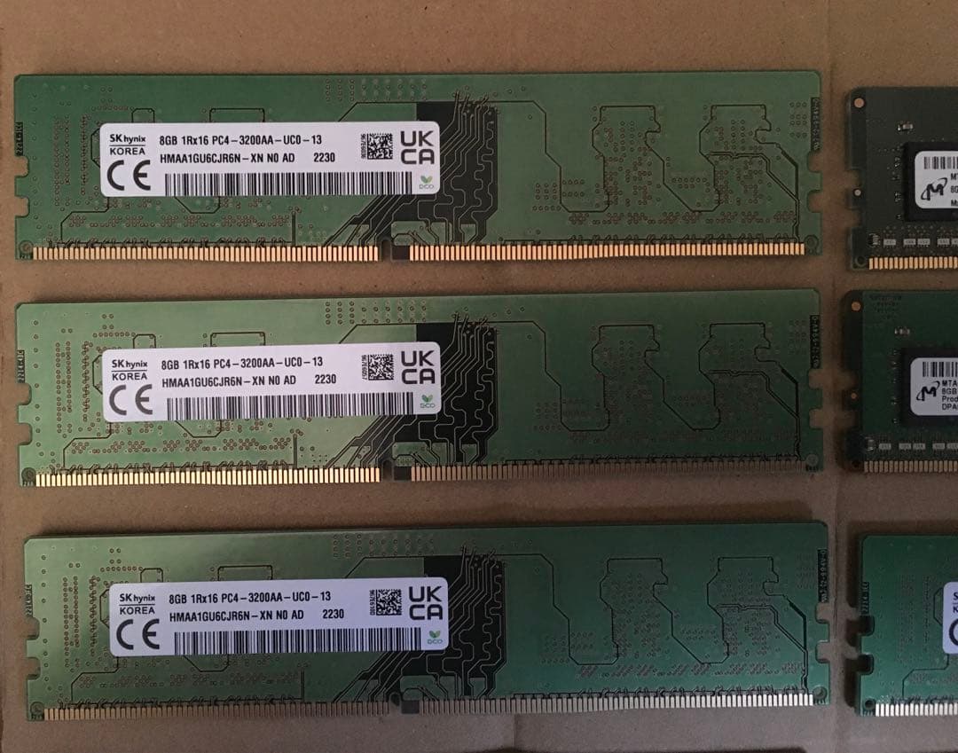 DDR4メモリ8GB-3200 10枚セット