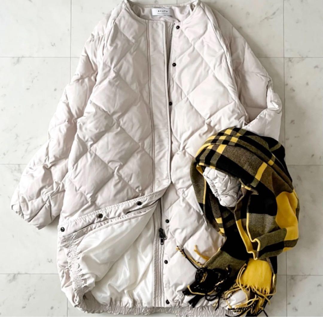 人気＊アーバンリサーチ コクーンキルティングロングダウン acuta アイボリー