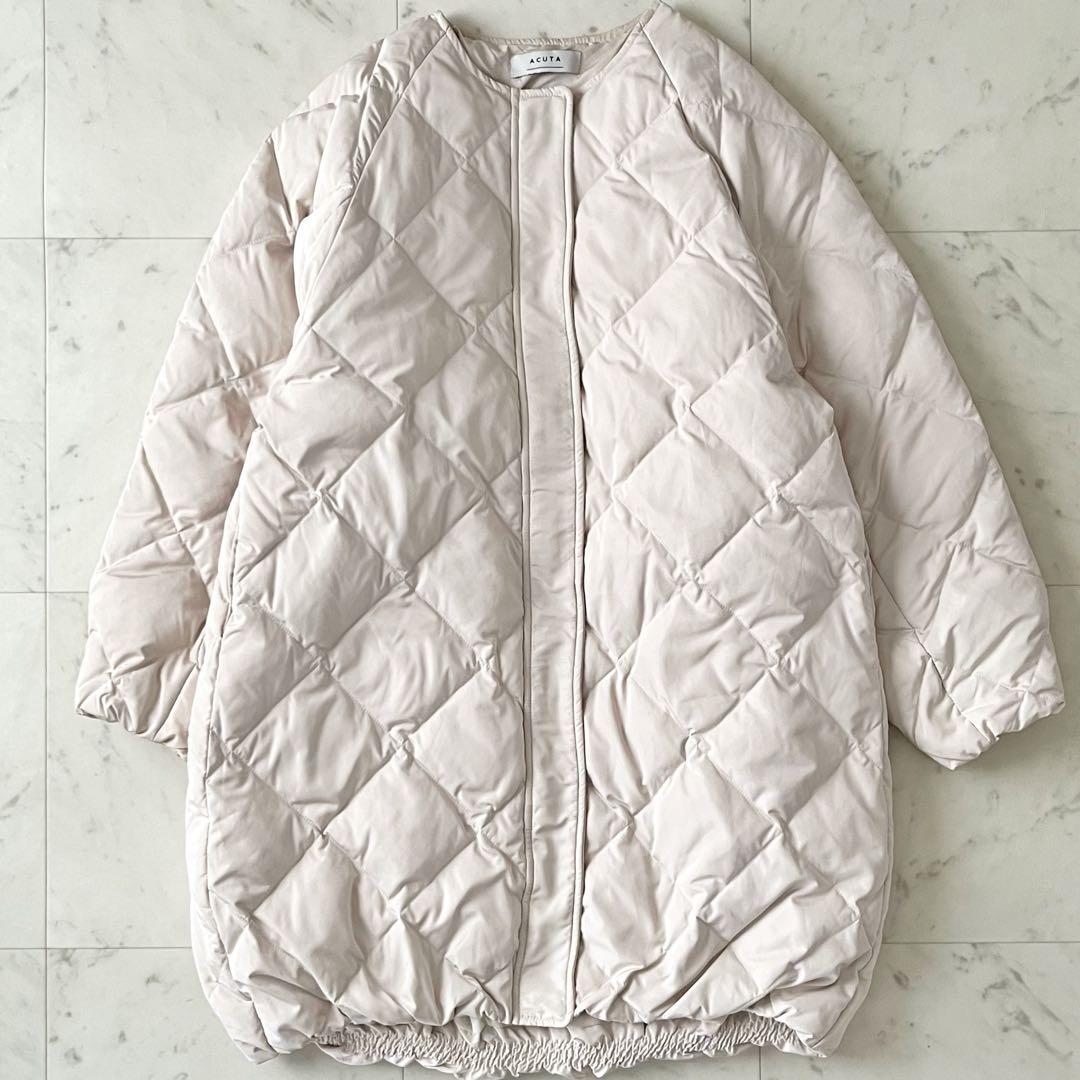 人気＊アーバンリサーチ コクーンキルティングロングダウン acuta アイボリー