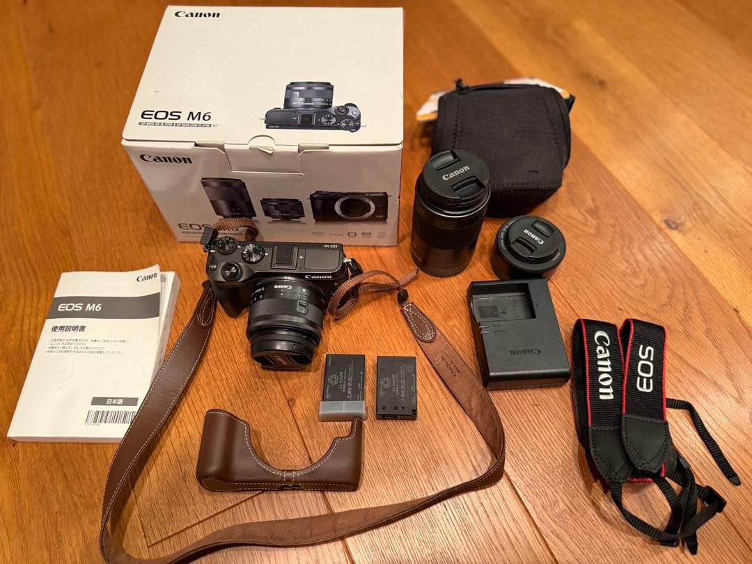 ジャンク品 Canon EOS M6 ミラーレス一眼 レンズ3本付き